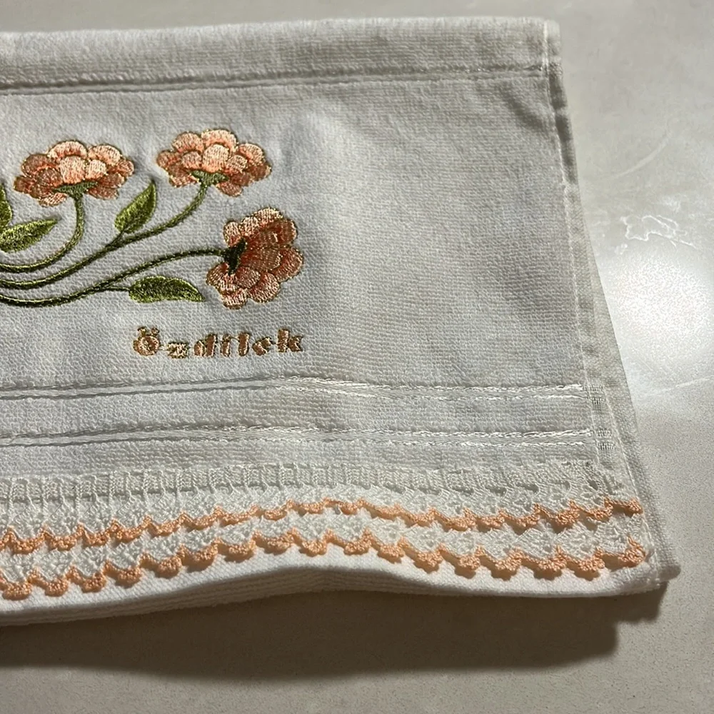 Turkish Embroidered Cotton Hand Crochet Towel